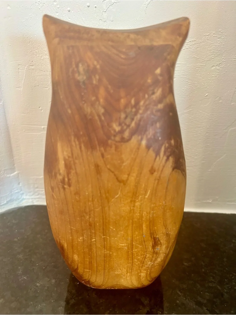 VTG Deborah D Bump Hand Carved Wood Owl Puzzle Box MCM